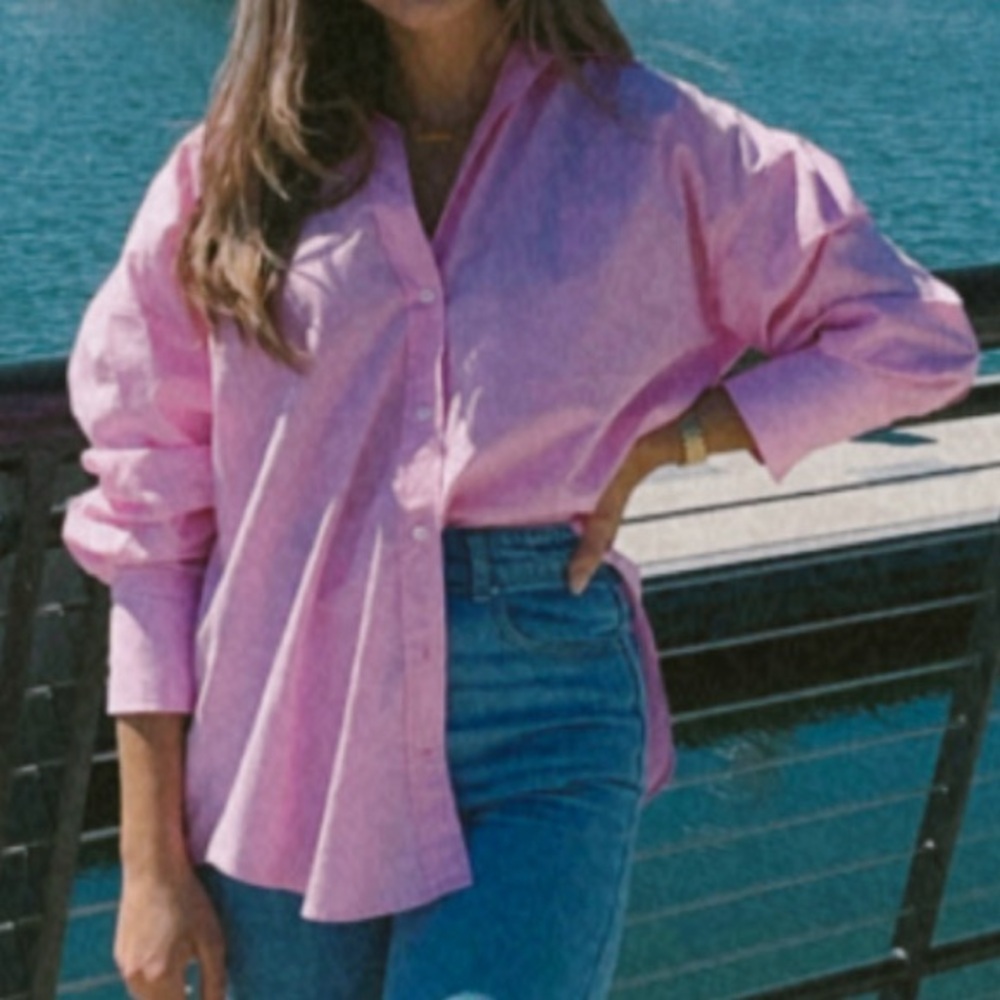 Zara Bubblegum Pink Button-Up Shirt